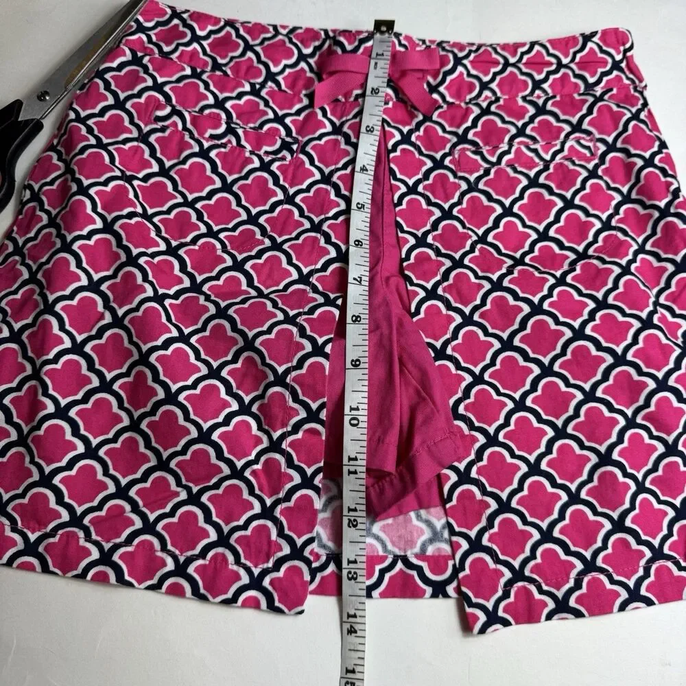 Gymboree Girls Size 12 Cape Cod Cutie 100% Cotton Pink Tile Print Skirt Skort